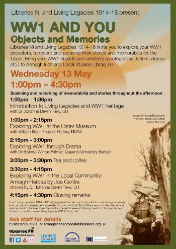 2015-05-13 # Libraries NI and LL (WW1 and you) # Armagh