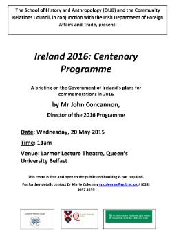 2015-05-20 # Ireland 2016 Centenary Programme