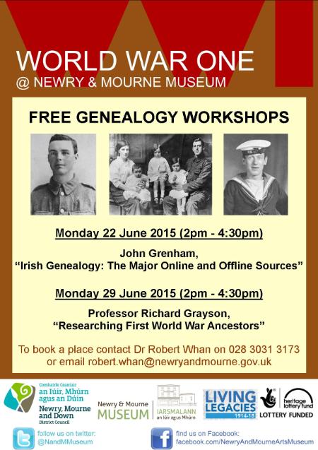 2015-06-22 # Poster for Genealogy Workshops New Logo