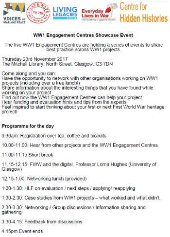 2017-11-13 # WW1 Engagement Centres Showcase Event