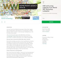 15/05/2018 # CBA and Living Legacies First World War Workshop Lampeter